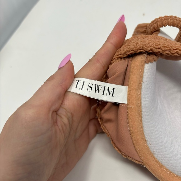 TJ Swim Cleo Blush Crinkle Fabric Push Up Bikini Top Size Small - Picture 10 of 10